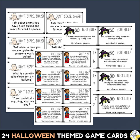 Bullying Prevention Halloween Board Game - School Counseling Fall Game